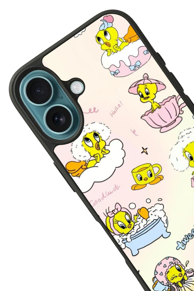 iPhone 16 Uyumlu Tweety Tasarımlı Glossy Premium Kılıf