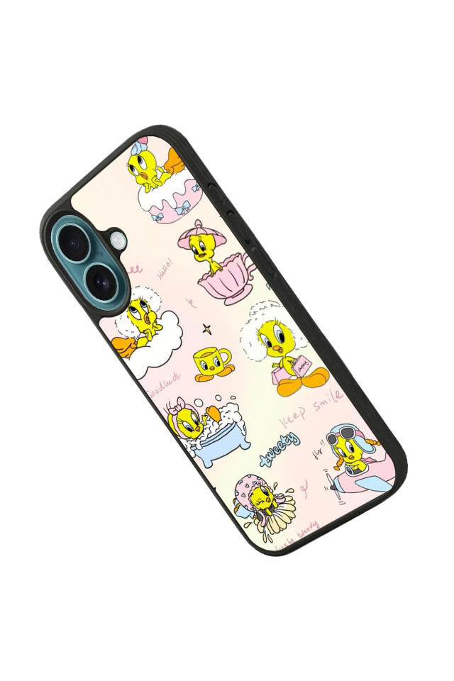 iPhone 16 Uyumlu Tweety Tasarımlı Glossy Premium Kılıf