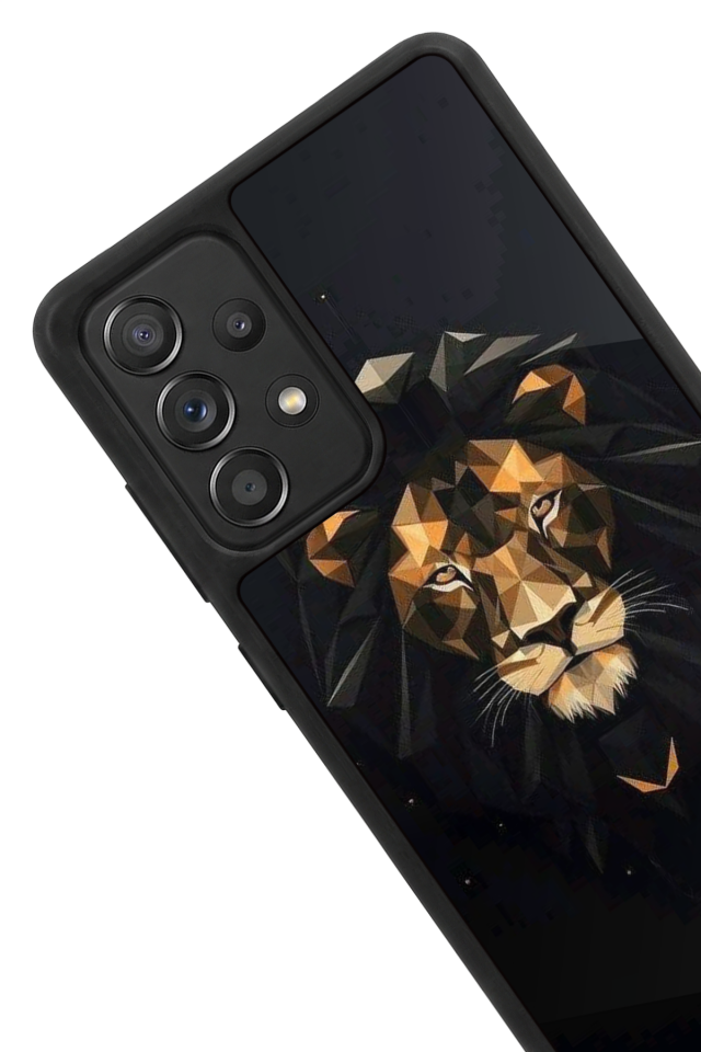 Samsung Galaxy A72 Uyumlu Aslan Tasarımlı Glossy Premium Kılıf