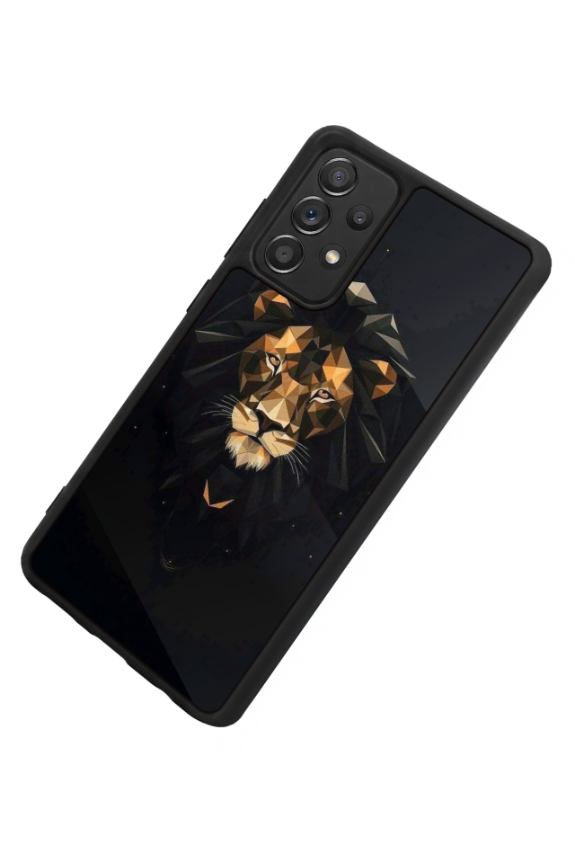 Samsung Galaxy A72 Uyumlu Aslan Tasarımlı Glossy Premium Kılıf