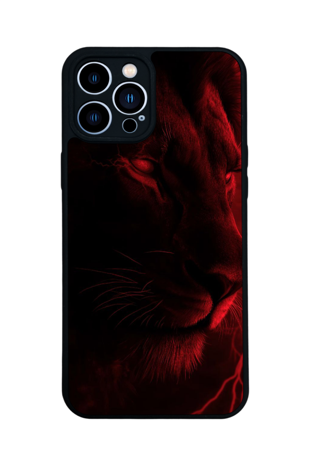 iPhone 12 Pro Max Uyumlu Aslan Tasarımlı Glossy Premium Kılıf