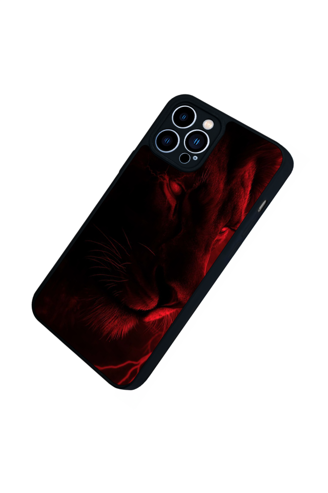 iPhone 12 Pro Max Uyumlu Aslan Tasarımlı Glossy Premium Kılıf