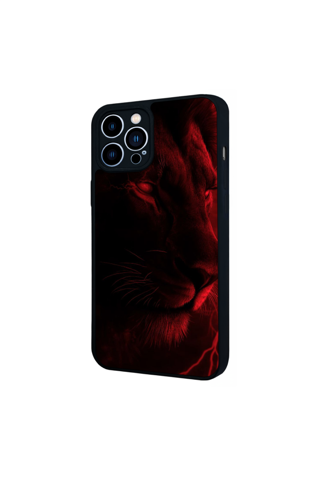 iPhone 12 Pro Max Uyumlu Aslan Tasarımlı Glossy Premium Kılıf