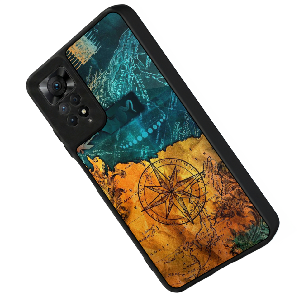 Xiaomi Redmi Note 12 Pro Uyumlu Harita Tasarımlı Glossy Premium Kılıf