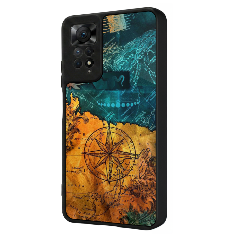Xiaomi Redmi Note 12 Pro Uyumlu Harita Tasarımlı Glossy Premium Kılıf