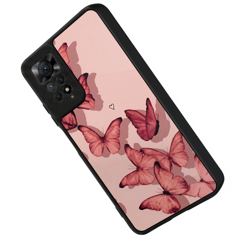 Xiaomi Redmi Note 11 Pro Uyumlu Kelebek Tasarımlı Glossy Premium Kılıf