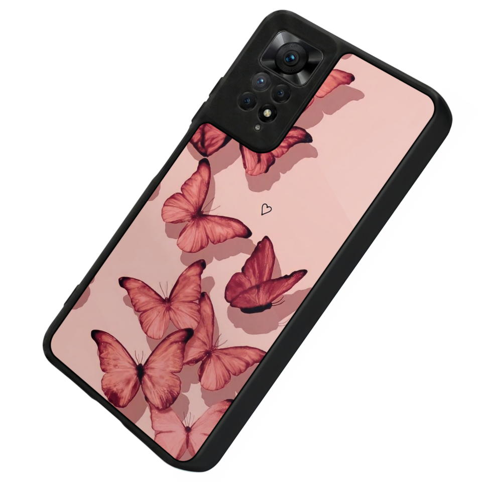 Xiaomi Redmi Note 11 Pro Uyumlu Kelebek Tasarımlı Glossy Premium Kılıf