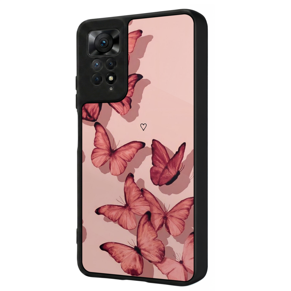 Xiaomi Redmi Note 11 Pro Uyumlu Kelebek Tasarımlı Glossy Premium Kılıf