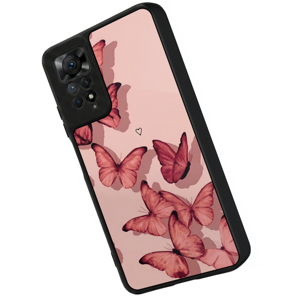 Xiaomi Redmi Note 11 Pro Uyumlu Kelebek Tasarımlı Glossy Premium Kılıf