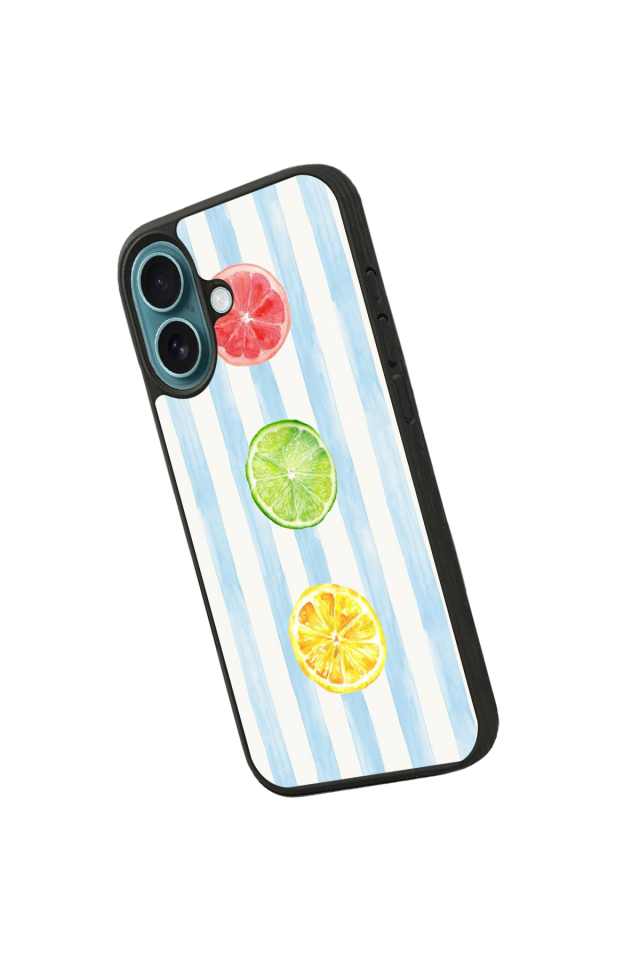 iPhone 16 Plus Uyumlu Limon Tasarımlı Glossy Premium Kılıf