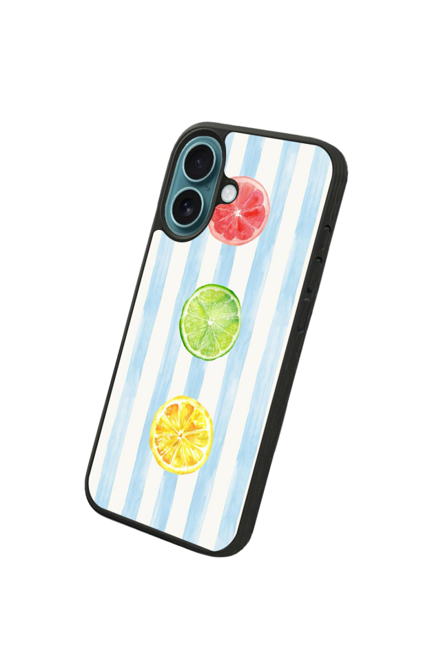 iPhone 16 Plus Uyumlu Limon Tasarımlı Glossy Premium Kılıf