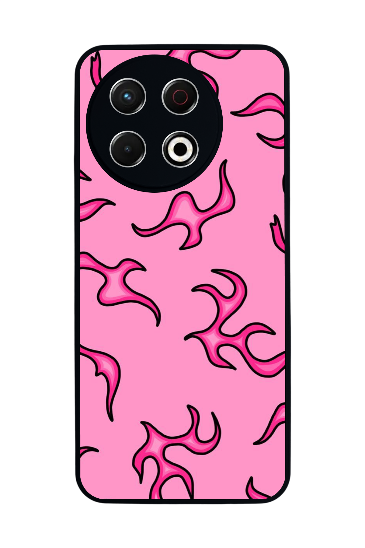 Tecno Spark 30 Pro Uyumlu Retro Flame Patterns Tasarımlı Glossy Premium Kılıf