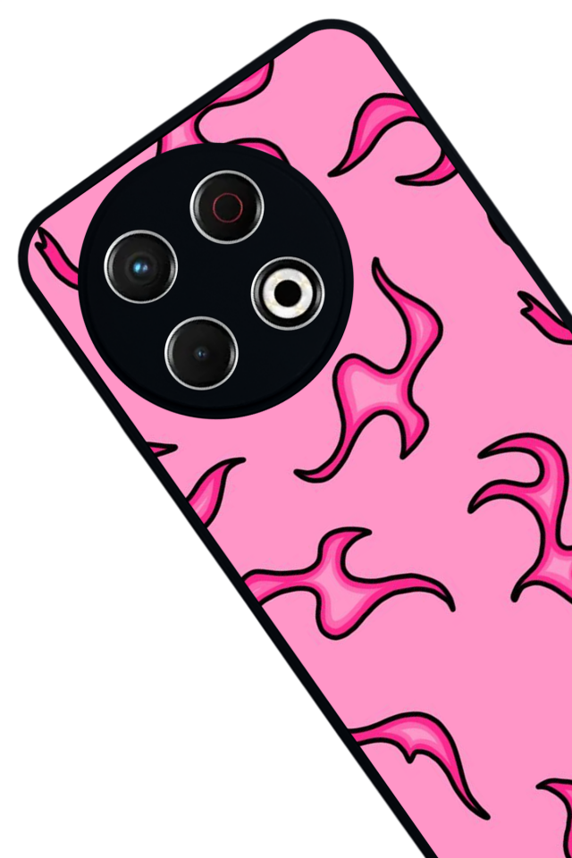 Tecno Spark 30 Pro Uyumlu Retro Flame Patterns Tasarımlı Glossy Premium Kılıf