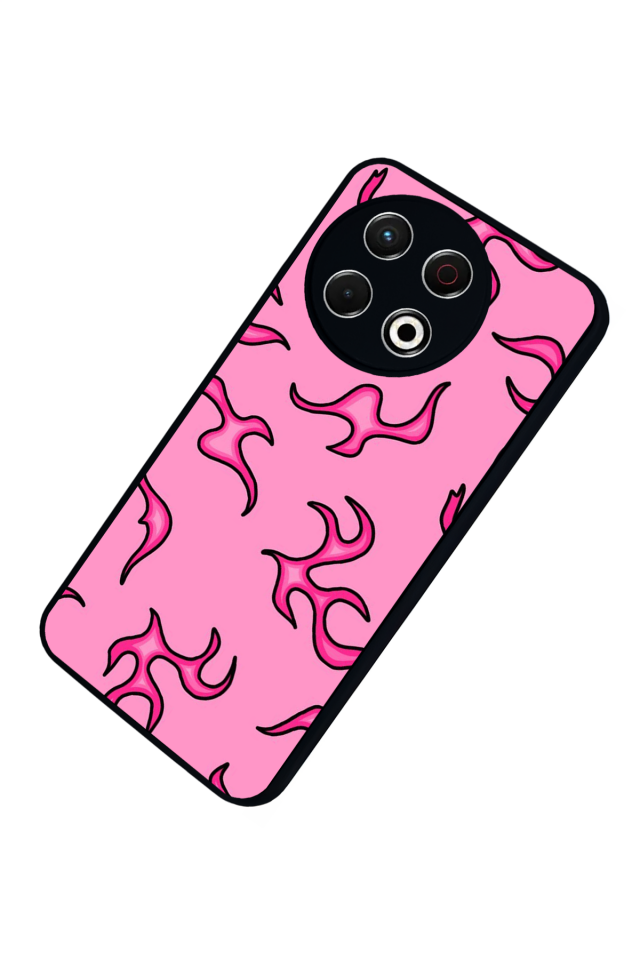 Tecno Spark 30 Pro Uyumlu Retro Flame Patterns Tasarımlı Glossy Premium Kılıf