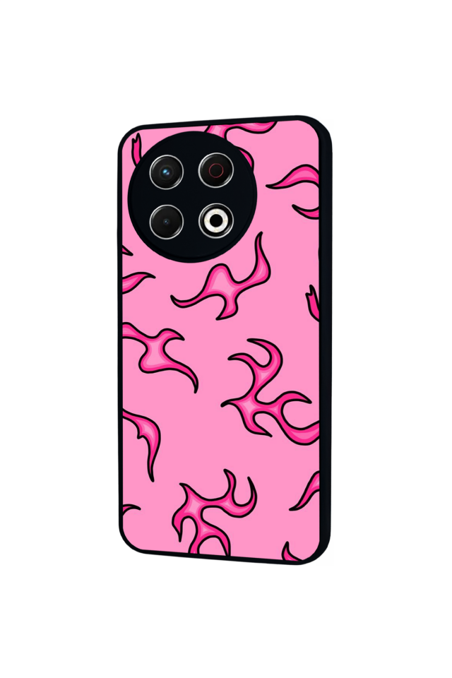 Tecno Spark 30 Pro Uyumlu Retro Flame Patterns Tasarımlı Glossy Premium Kılıf