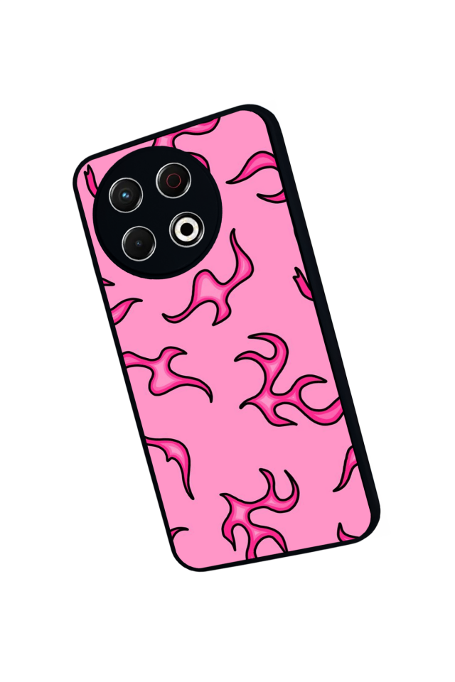 Tecno Spark 30 Pro Uyumlu Retro Flame Patterns Tasarımlı Glossy Premium Kılıf