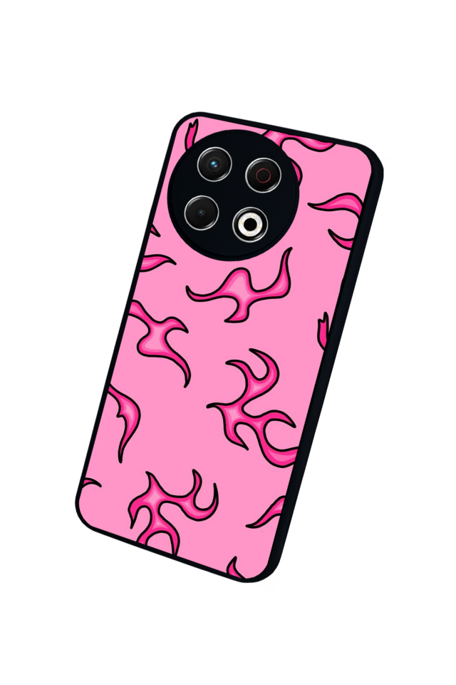 Tecno Spark 30 Pro Uyumlu Retro Flame Patterns Tasarımlı Glossy Premium Kılıf