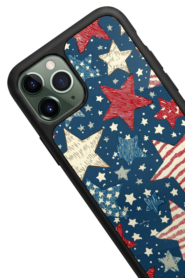 iPhone 11 Pro Max Uyumlu Retro Yildizlar Tasarımlı Glossy Premium Kılıf