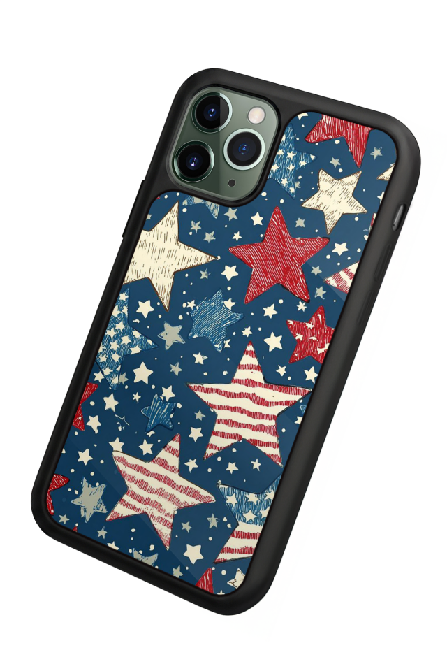 iPhone 11 Pro Max Uyumlu Retro Yildizlar Tasarımlı Glossy Premium Kılıf