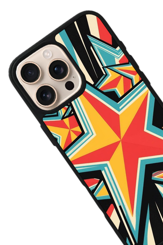 iPhone 14 Pro Uyumlu Retro Yildizlar Tasarımlı Glossy Premium Kılıf