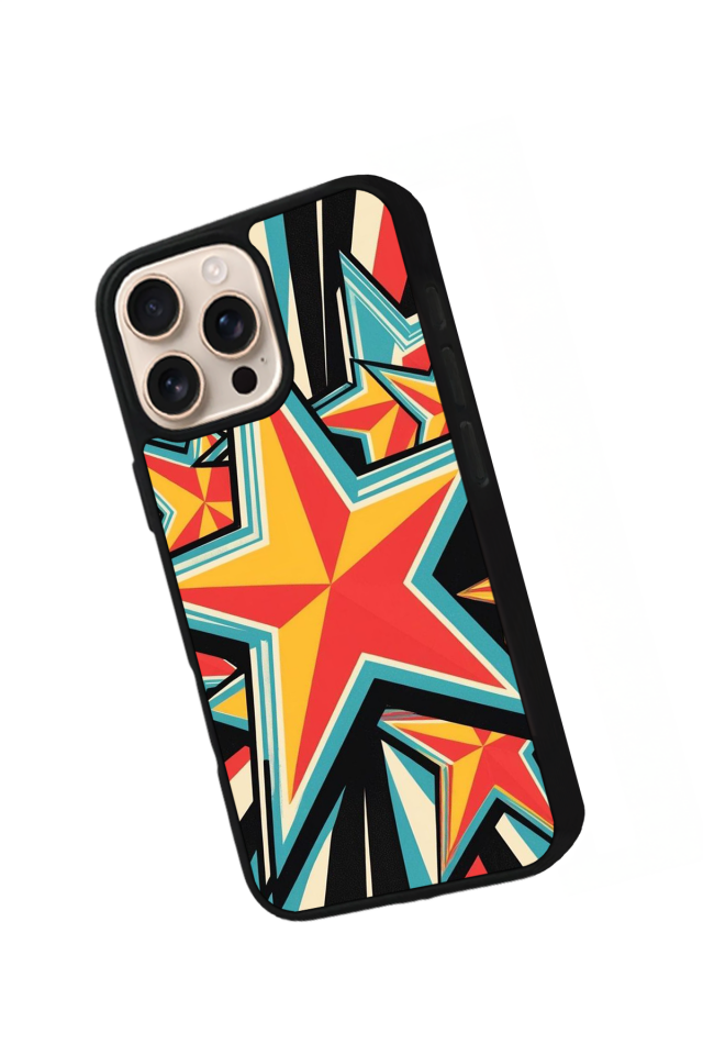 iPhone 14 Pro Uyumlu Retro Yildizlar Tasarımlı Glossy Premium Kılıf