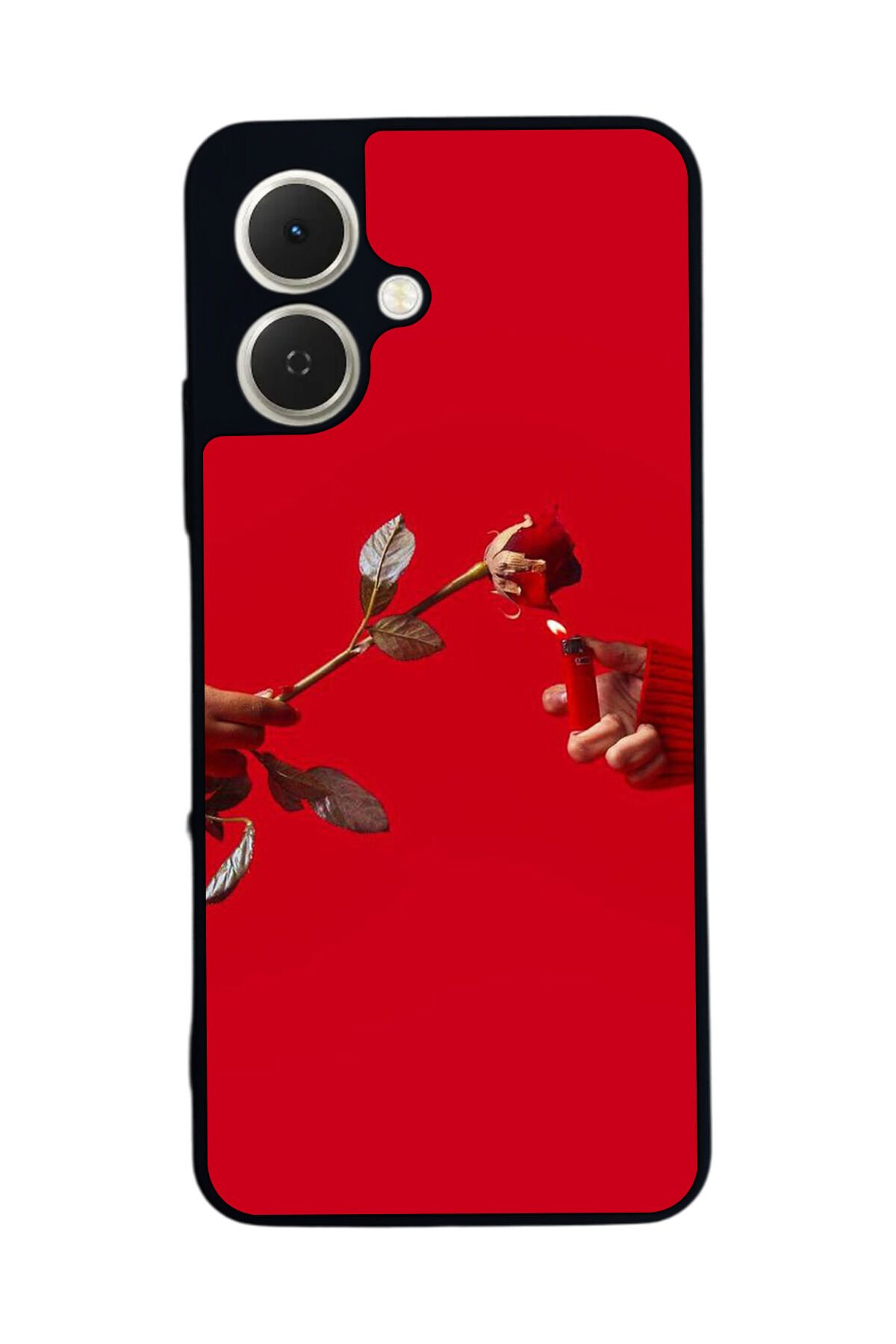Tecno Spark GO 2 Uyumlu Kirmizi Tasarımlı Glossy Premium Kılıf