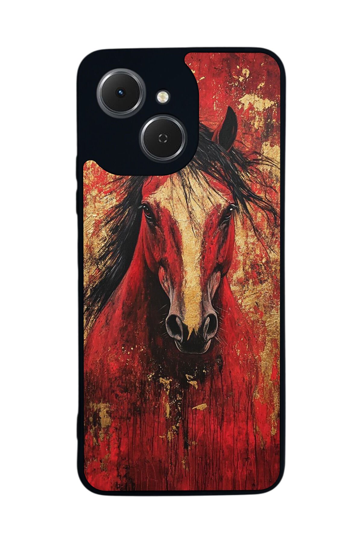 Tecno Spark 40C Uyumlu At Horse Tasarımlı Glossy Premium Kılıf
