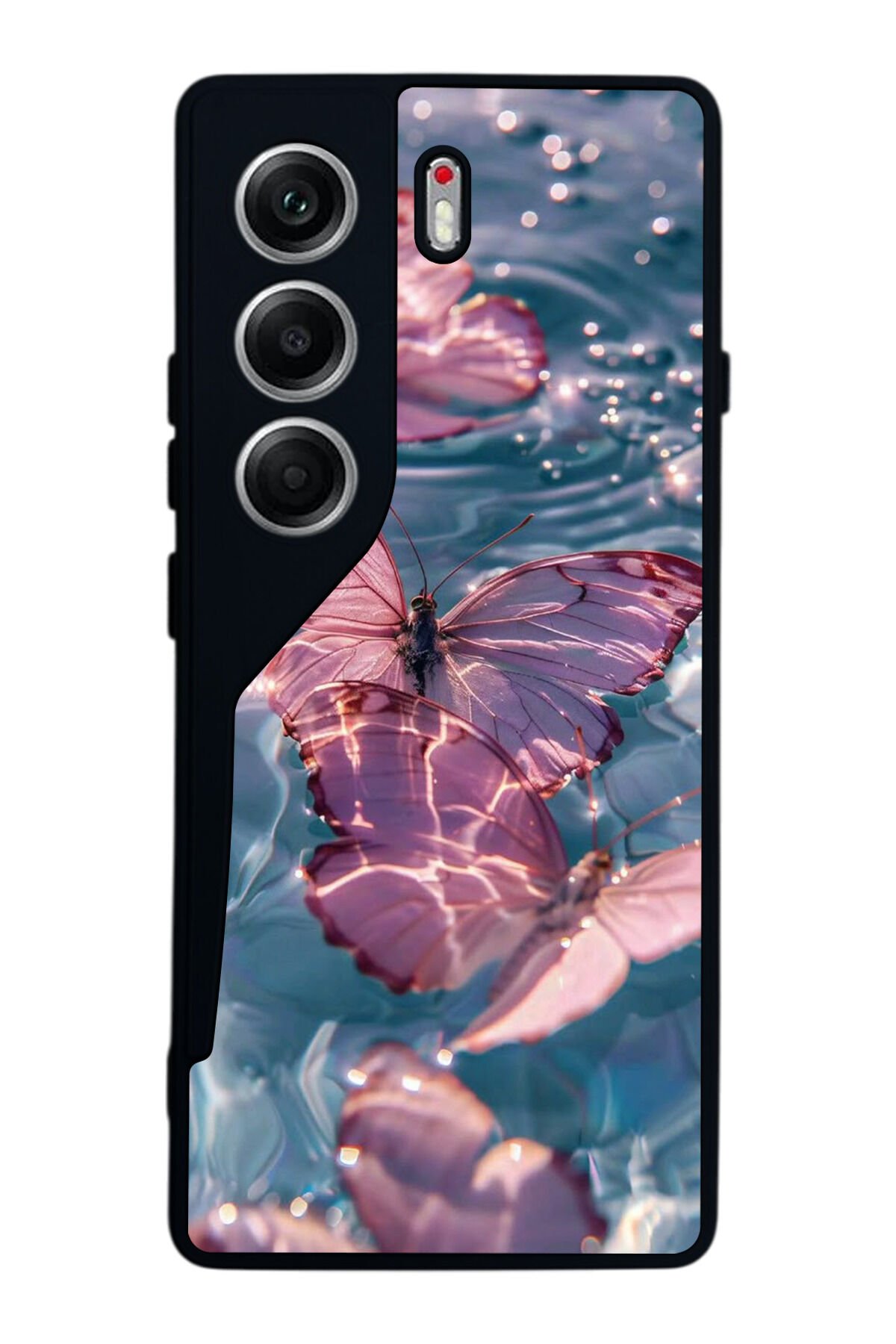 Tecno Camon 40 Uyumlu Kelebek Tasarımlı Glossy Premium Kılıf