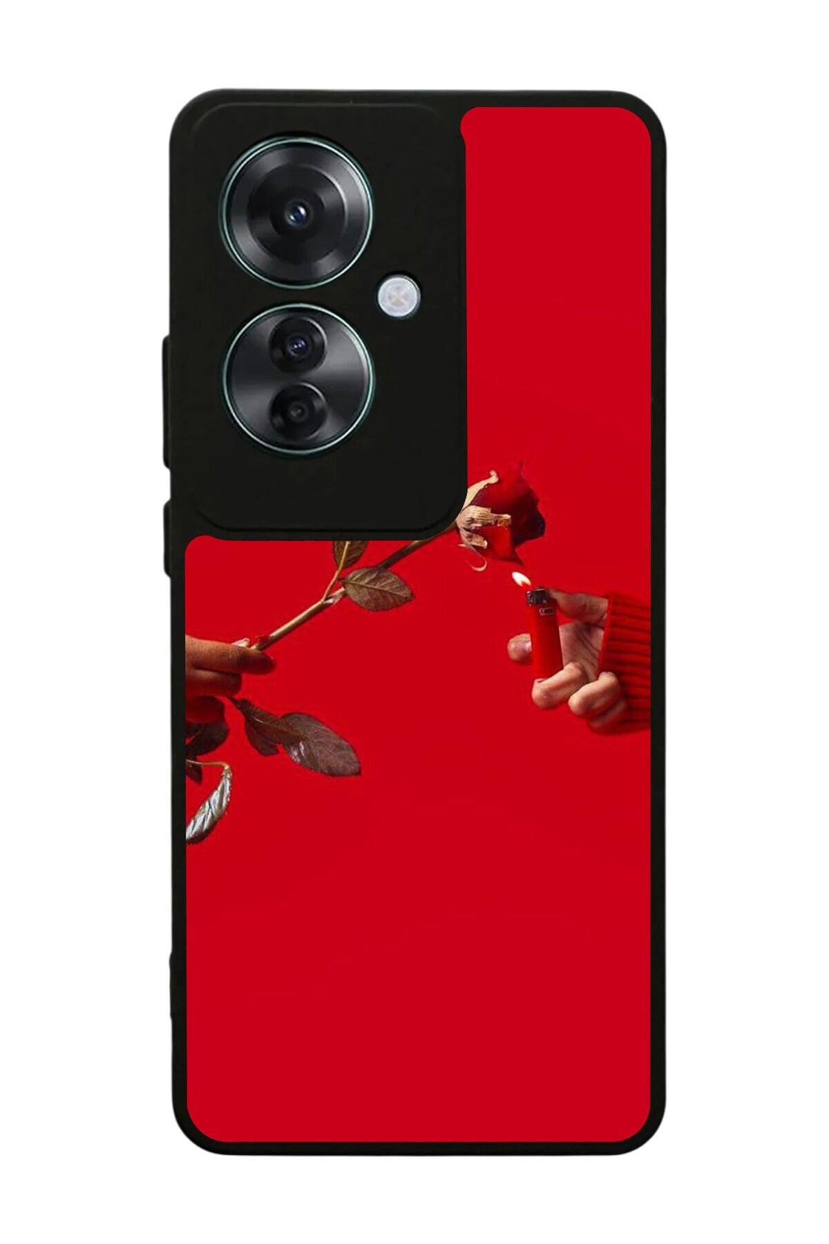 Oppo Reno 11F Uyumlu Kirmizi Tasarımlı Glossy Premium Kılıf