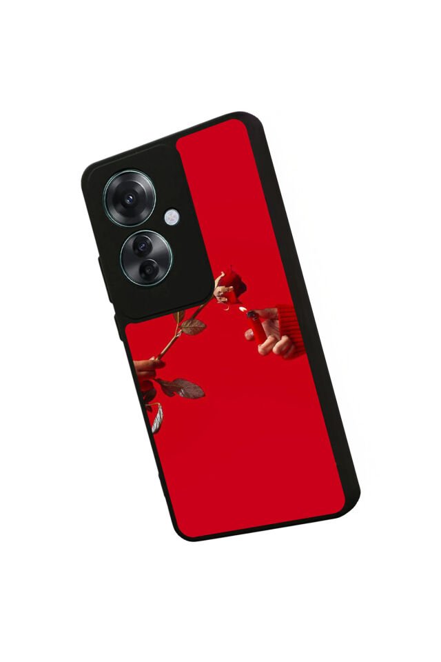 Oppo Reno 11F Uyumlu Kirmizi Tasarımlı Glossy Premium Kılıf
