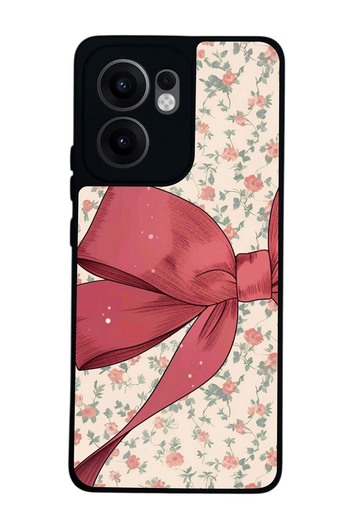 Oppo Reno 13F Uyumlu Kurdele Tasarımlı Glossy Premium Kılıf