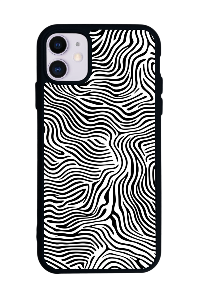 iPhone 11 Uyumlu Çizgi Sanatı Tasarımlı Glossy Premium Kılıf