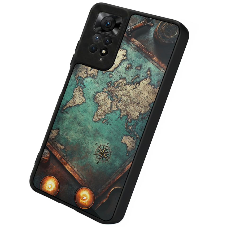 Xiaomi Redmi Note 12 Pro Uyumlu Harita Tasarımlı Glossy Premium Kılıf