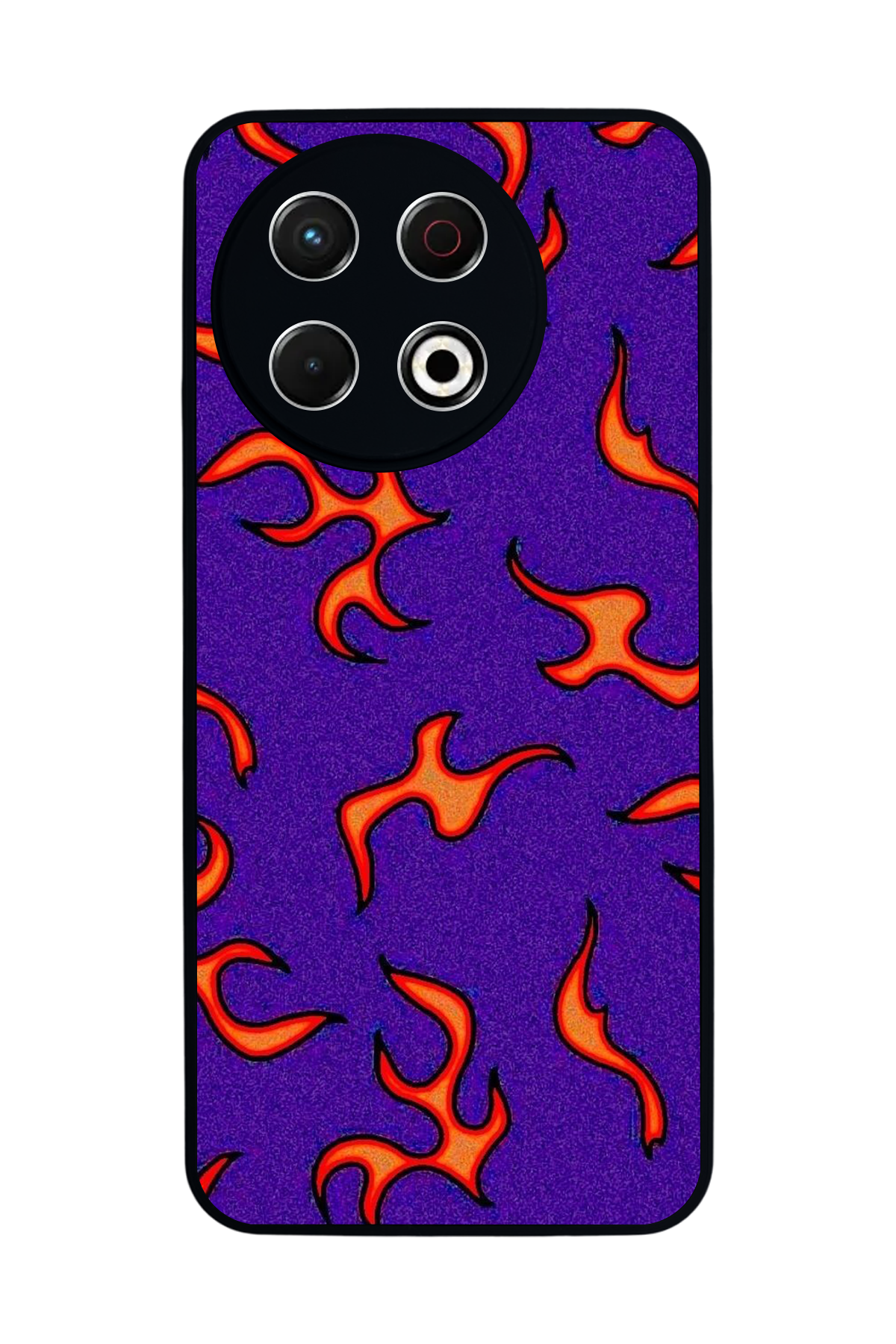 Tecno Spark 30 Pro Uyumlu Retro Flame Patterns Tasarımlı Glossy Premium Kılıf