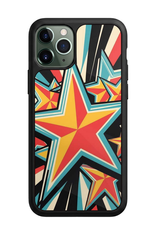 iPhone 11 Pro Max Uyumlu Retro Yildizlar Tasarımlı Glossy Premium Kılıf