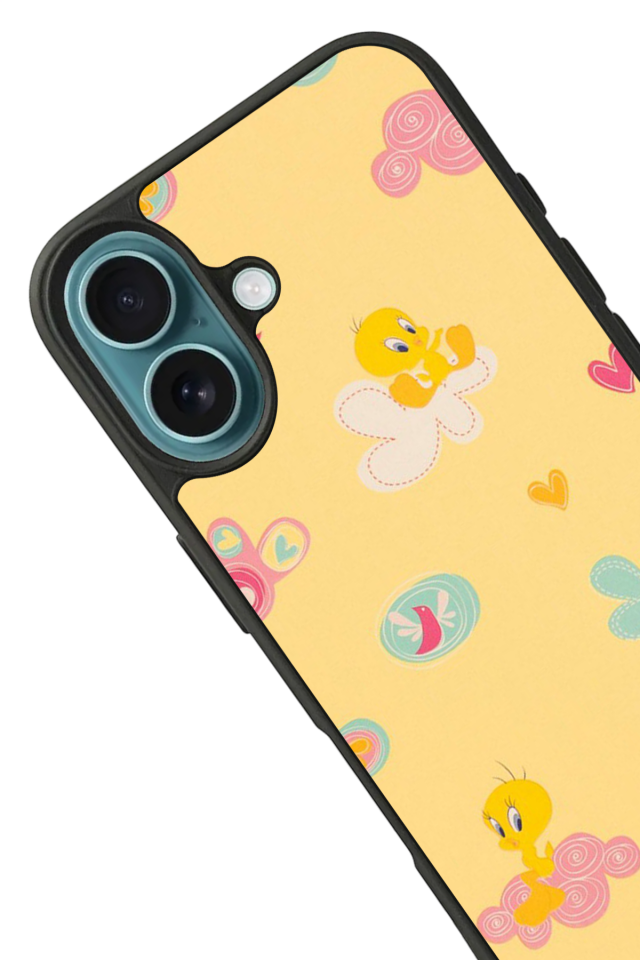 iPhone 16 Uyumlu Tweety Tasarımlı Glossy Premium Kılıf