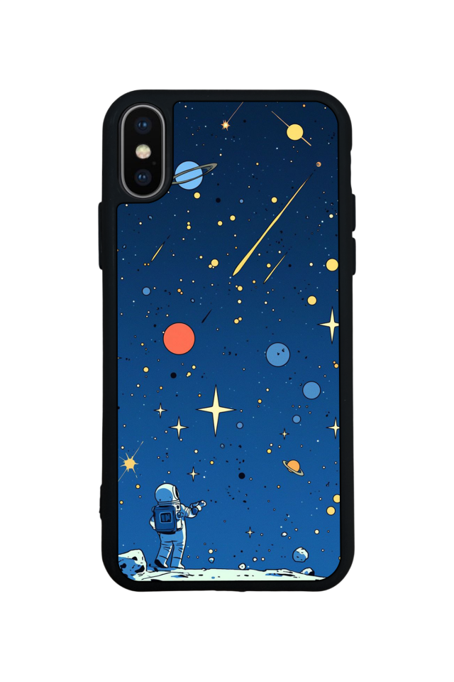 iPhone XS Max Uyumlu Uzay Tasarımlı Glossy Premium Kılıf