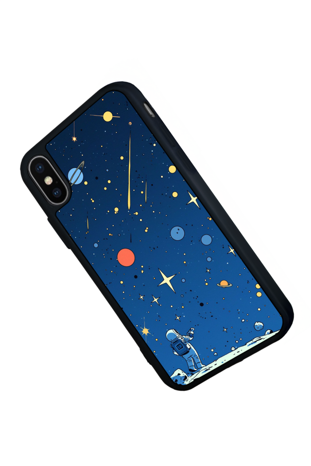 iPhone XS Max Uyumlu Uzay Tasarımlı Glossy Premium Kılıf