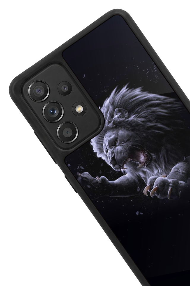 Samsung Galaxy A72 Uyumlu Aslan Tasarımlı Glossy Premium Kılıf