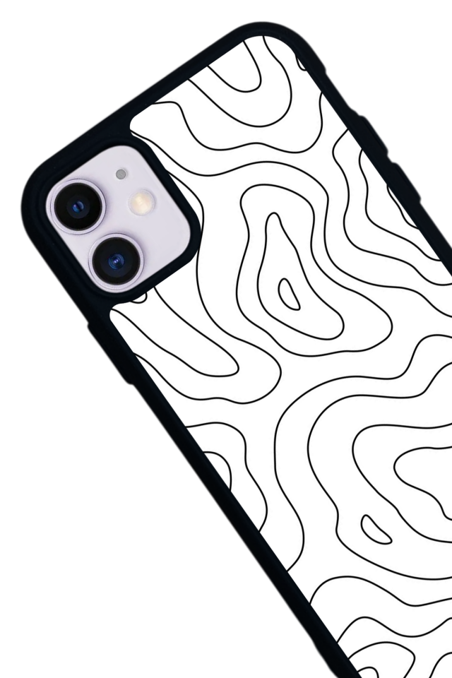 iPhone 11 Uyumlu Çizgi Sanatı Tasarımlı Glossy Premium Kılıf