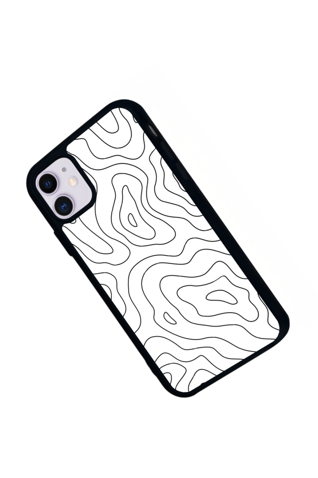 iPhone 11 Uyumlu Çizgi Sanatı Tasarımlı Glossy Premium Kılıf