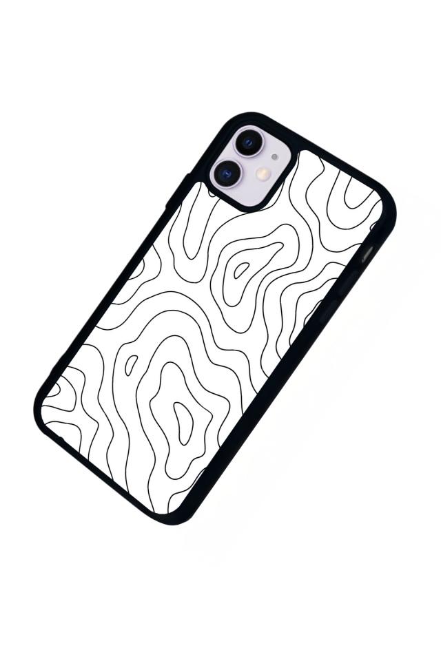 iPhone 11 Uyumlu Çizgi Sanatı Tasarımlı Glossy Premium Kılıf