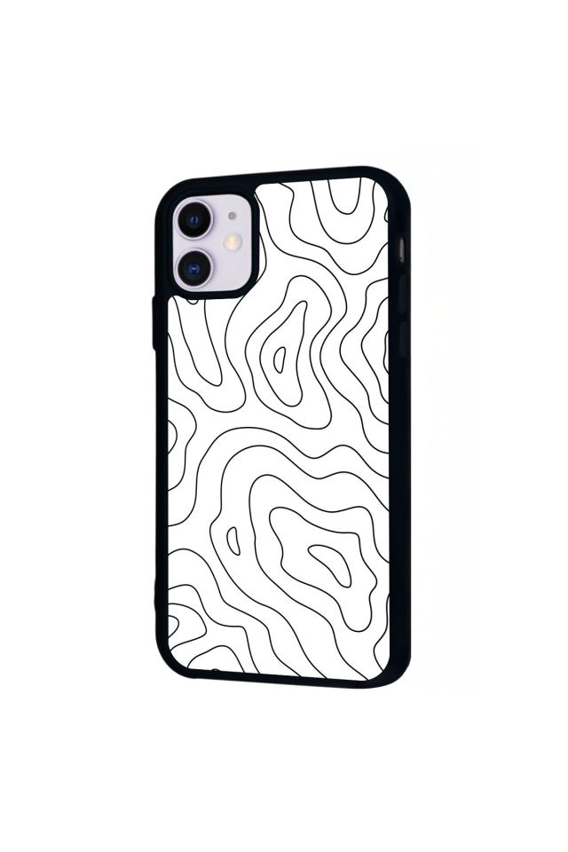 iPhone 11 Uyumlu Çizgi Sanatı Tasarımlı Glossy Premium Kılıf