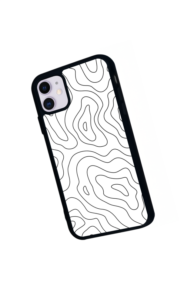 iPhone 11 Uyumlu Çizgi Sanatı Tasarımlı Glossy Premium Kılıf