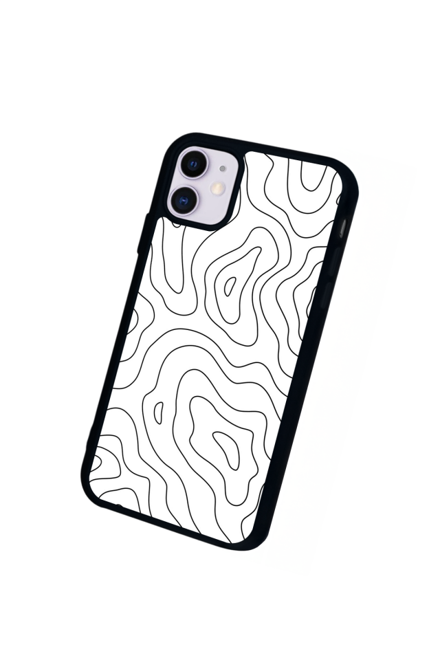 iPhone 11 Uyumlu Çizgi Sanatı Tasarımlı Glossy Premium Kılıf