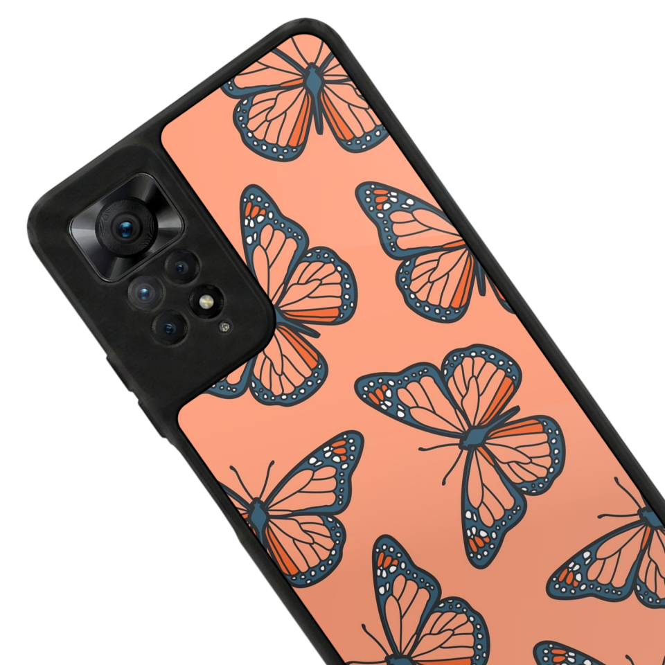 Xiaomi Redmi Note 11 Pro Uyumlu Kelebek Tasarımlı Glossy Premium Kılıf