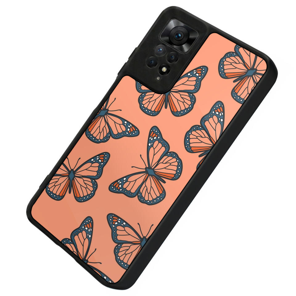 Xiaomi Redmi Note 11 Pro Uyumlu Kelebek Tasarımlı Glossy Premium Kılıf
