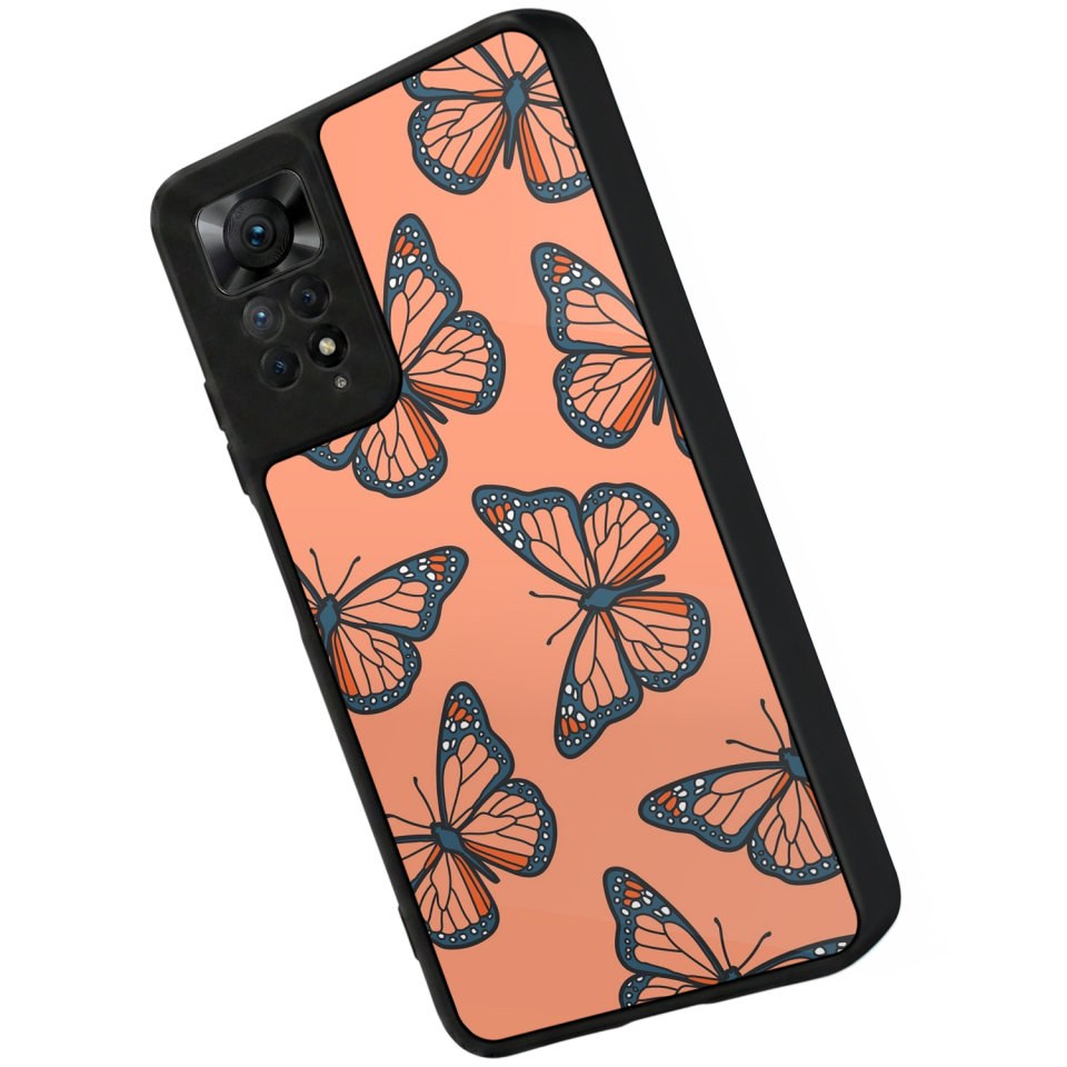 Xiaomi Redmi Note 11 Pro Uyumlu Kelebek Tasarımlı Glossy Premium Kılıf