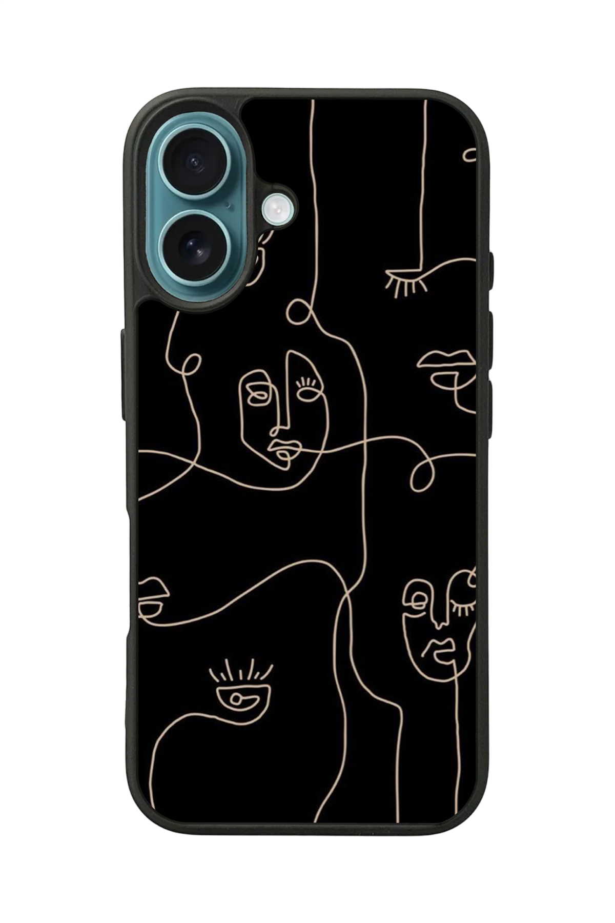 iPhone 16 Plus Uyumlu Line Art Tasarımlı Glossy Premium Kılıf