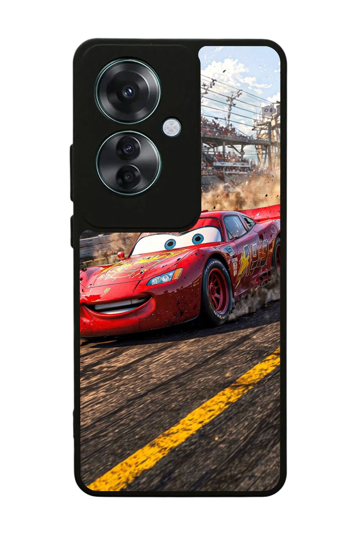 Oppo Reno 11F Uyumlu Şimsek McQueen Tasarımlı Glossy Premium Kılıf